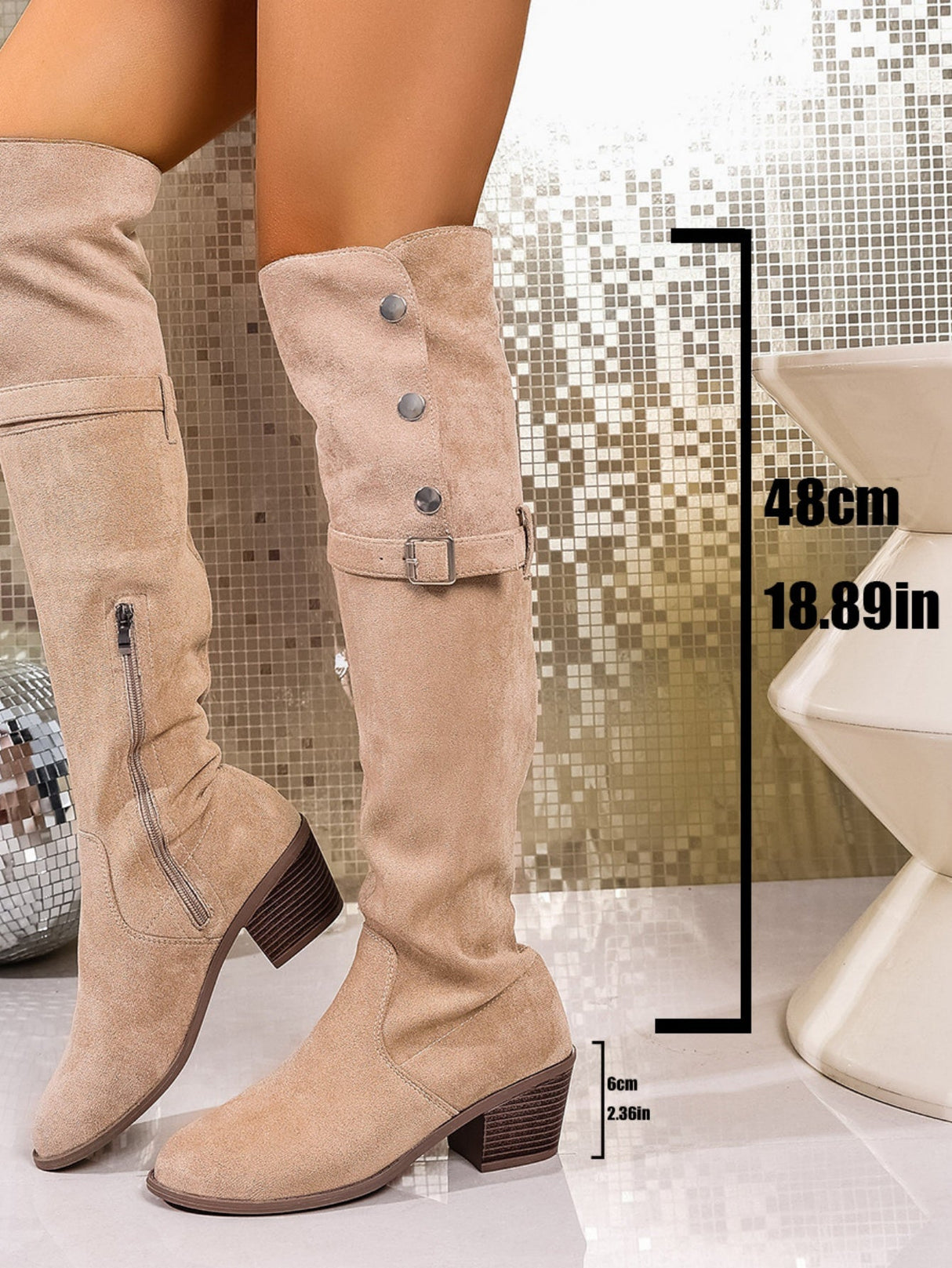 Two-way Suede Women's Knee-high Boots