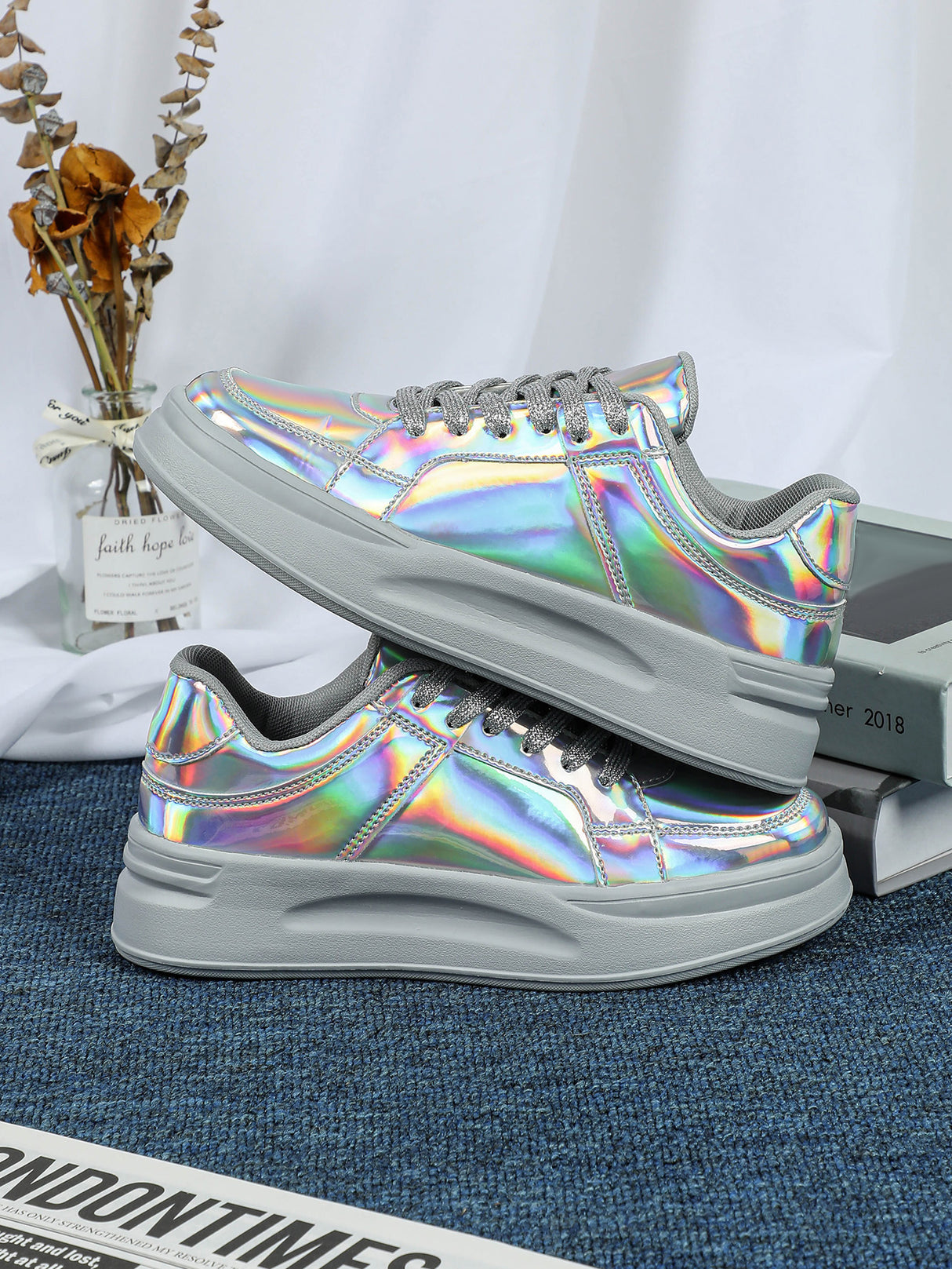 Bright Silver Women's Casual Sports Shoes