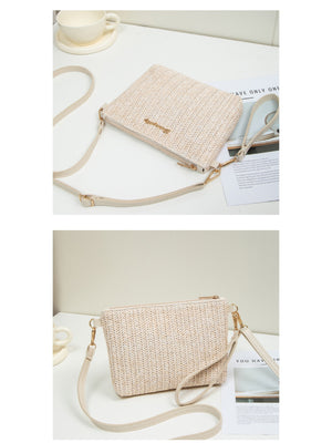 Resort Striped Straw Crossbody Bag