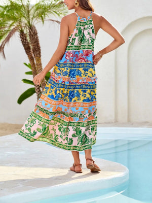 Ruffle Printed Maxi Dresses
