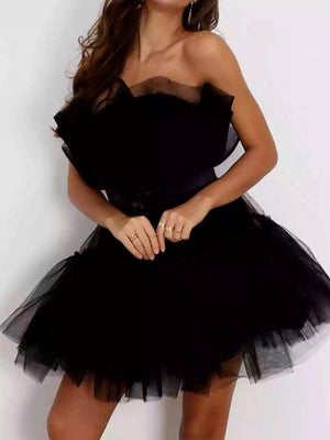 Mesh Bow Tutu Mini&Short Dresses