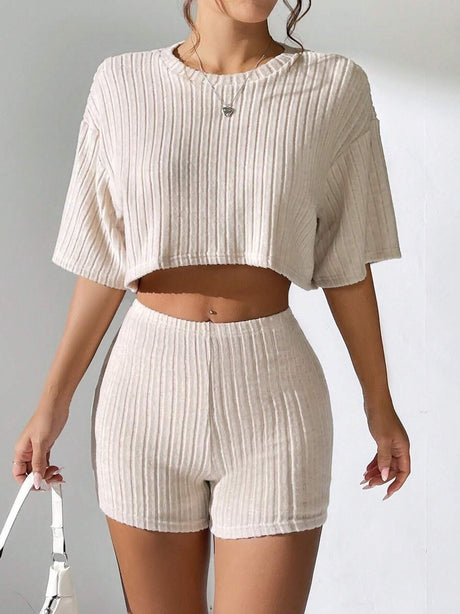 Liber Spring Women's Solid Color Solid Color 2-piece Sets