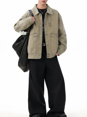 Retro Martin Beaded Canvas Washing Work Jacket