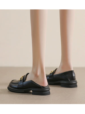 Liber Spring and Autumn Thick-soled Metal Buckle Women's Loafers