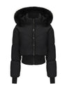 Large Fur Collar Hooded Pockets Short Waist Down Jacket