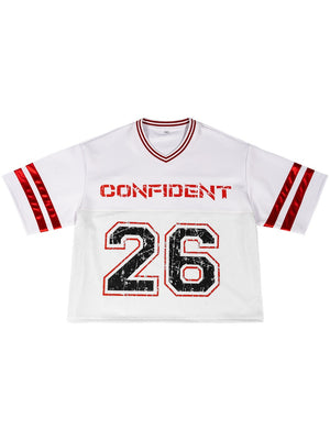 Color-blocked Retro Mesh Jersey Boxy Boxy T-shirts