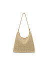 Solid Color Straw Shoulder Bag For Vacation
