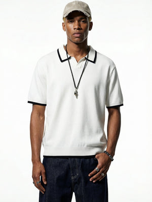 Old Money Style Color-blocked Leisure Polo Shirts