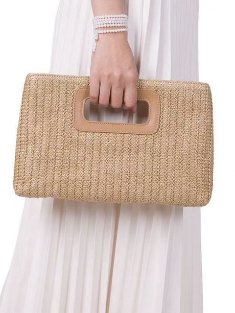 Colorful Straw Tote Bag For Vacation