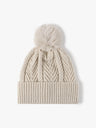 Bonnet à pompon jacquard, bonnet d'hiver en maille épaisse, doublure polaire chaude, taille unique