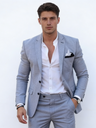 Flax Solid Color Suit Set 2-piece Sets