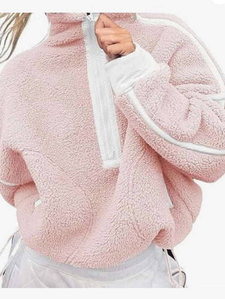 Plush Half Zipper Outdoor Leisure Sports Sweatshirt