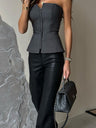 Tube Top Zipper Profession Temperament Waist Tank Tops