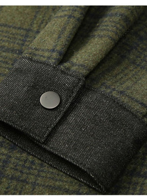 Plaid Loose-fit Wool Blend Shirts