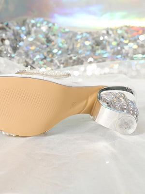 Pearl Transparent High-heeled Sandals