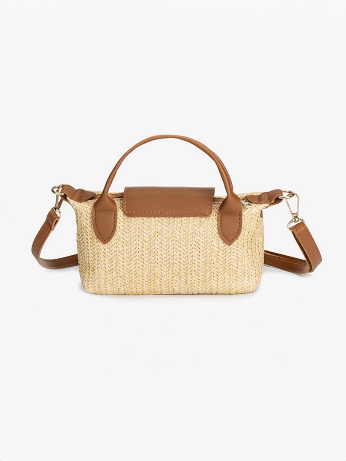 Vacation Patchwork Straw Crossbody Bag