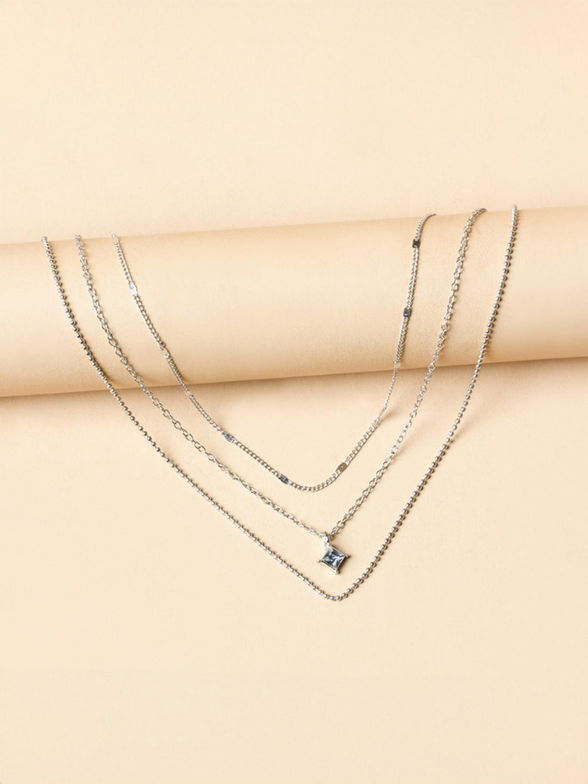 Square Diamond Multi-layer Necklace