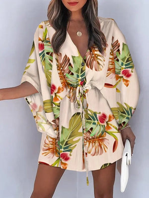 V-neck Tie For A Casual Vacation Look Mini&Short Dresses