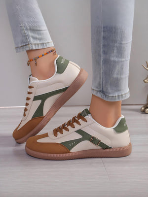 Retro Color-blocked German Training Shoes And Sneakers