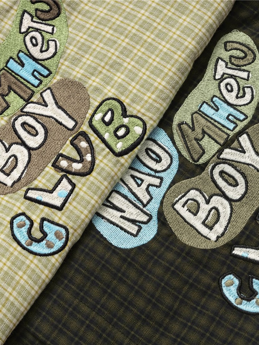 Liber Autumn Neutral wear Fake two pieces Plaid Shirts