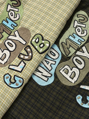 Liber Autumn Neutral wear Fake two pieces Plaid Shirts