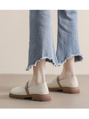 Liber Spring and Autumn Colorblock Women's Mary Jane Shoes