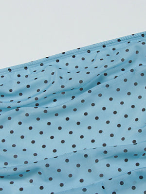 Strapless Waist Polka Dots Mesh Cake Skirt Bow Mini&Short Dresses