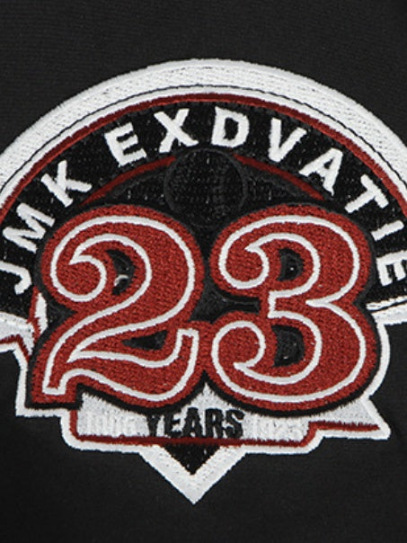 Fake Two Pieces Embroidery Plaid Splicing Hooded Jacket