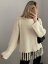 Thickened Loose Tassel Solid Color Knitting Sweaters
