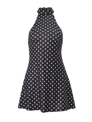 Polka Dots Neckband Backless Sweet Mini&Short Dresses
