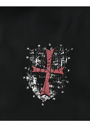 Vibe Leather Armor Splicing Deconstruction Hooded Zipper Jacket