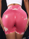 Seamless Tie-dye High-waisted, Tummy-flattening, And Butt-lifting Yoga Shorts
