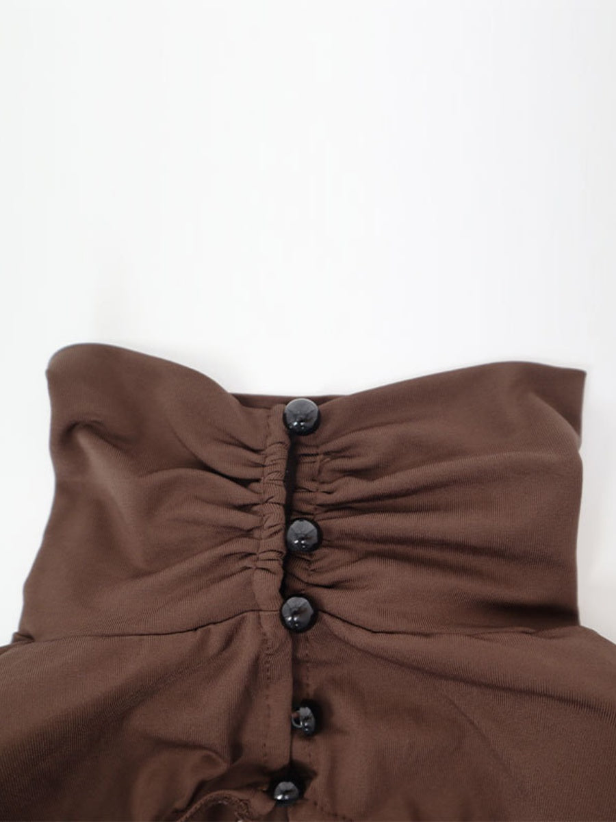 Long-sleeved Open Back Fishtail Character Cocktail Maxi Dress