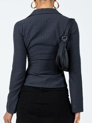 Long Sleeve Buttons Stripes Shirts