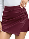 PU Leather Patchwork Pleats Skirts