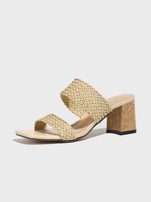 Vacation Woven High-heeled Sandals