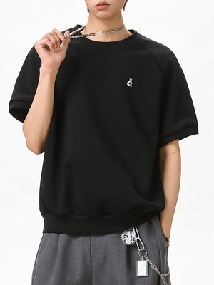 Color-blocked Embroidery T-shirts