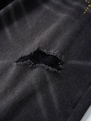 Cat Whiskers Hole Hot Stamping Beads Jeans