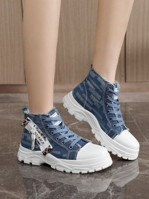 Denim High-top Casual Sneakers