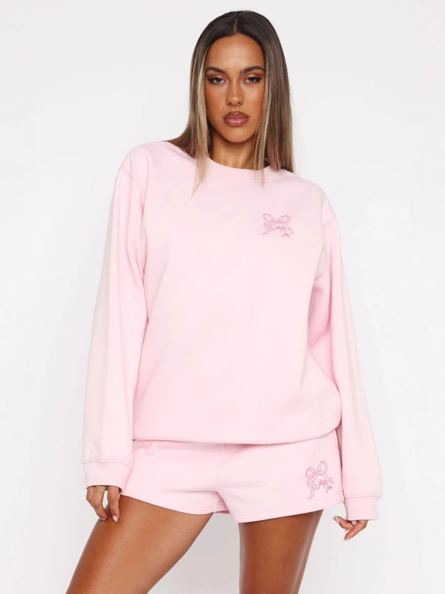 Valentine's Day Elements Long-sleeved Bow Print Sweatshirts