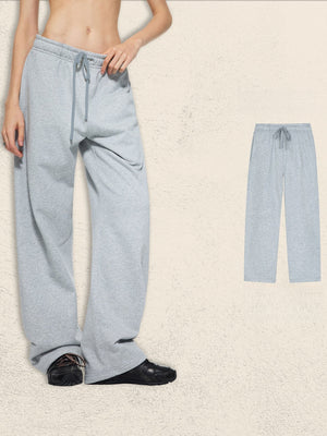 Half Zipper Stand Collar Rough Edge Splicing Sweatshirts&Hoodies Straight-leg Trousers Set