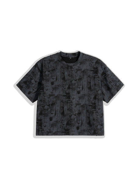 Loose-fit Cropped Denim Style T-shirts