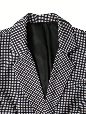 Plaid Slim-fit Business Dinner Leisure 2-piece Sets Set