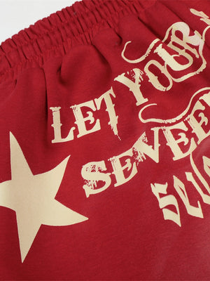 Letter Printed Machete Wide-leg Hip Hop Spray Dyeing Make Dirty Mopping Sweatpants