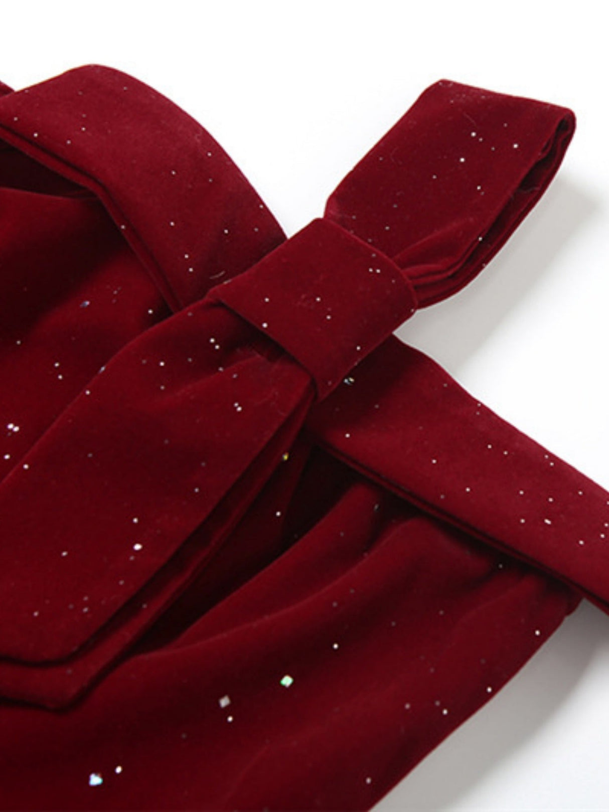 Robes courtes et mini à paillettes de Noël, dos nu, bustier, nœud et fermeture éclair