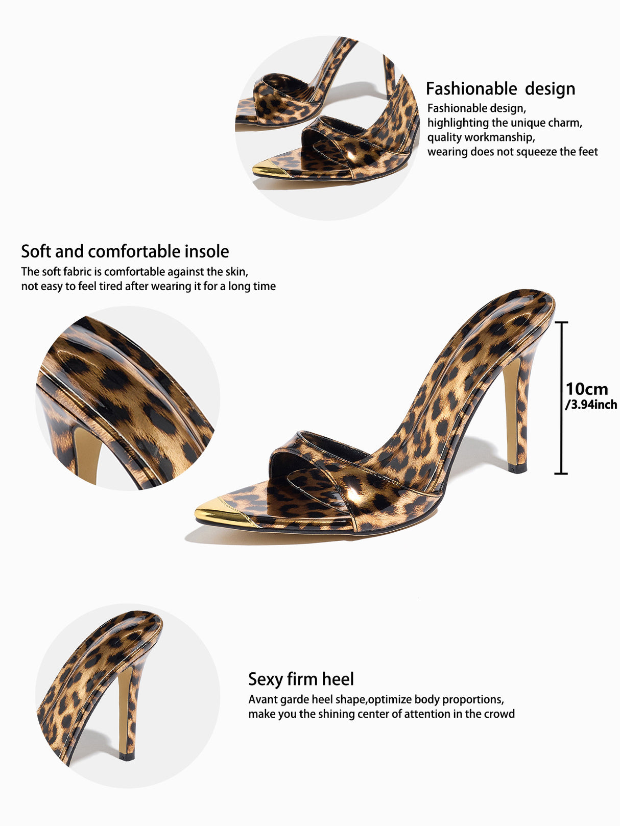 Leopard Print Pointed-toe Stiletto Sandals