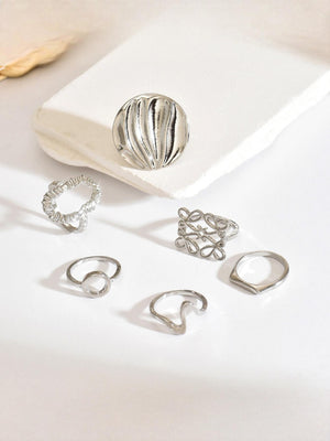 Geometric Openwork Ring Set