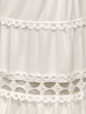 Openwork Embroidery V-neck Slimming Maxi Dresses