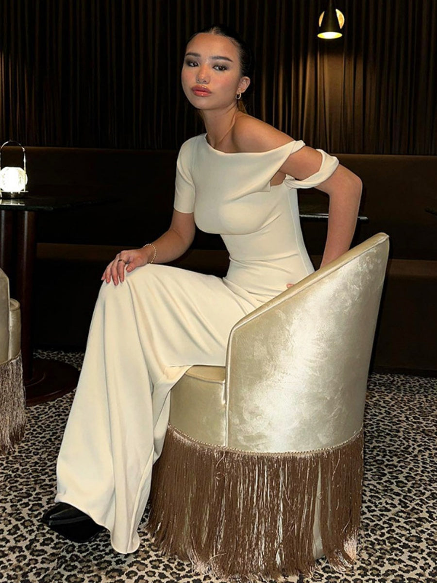 Floor-length Solid Color Long Dress