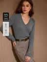 Superfine Merino Wool Cashmere Silk V Pullover Sweater